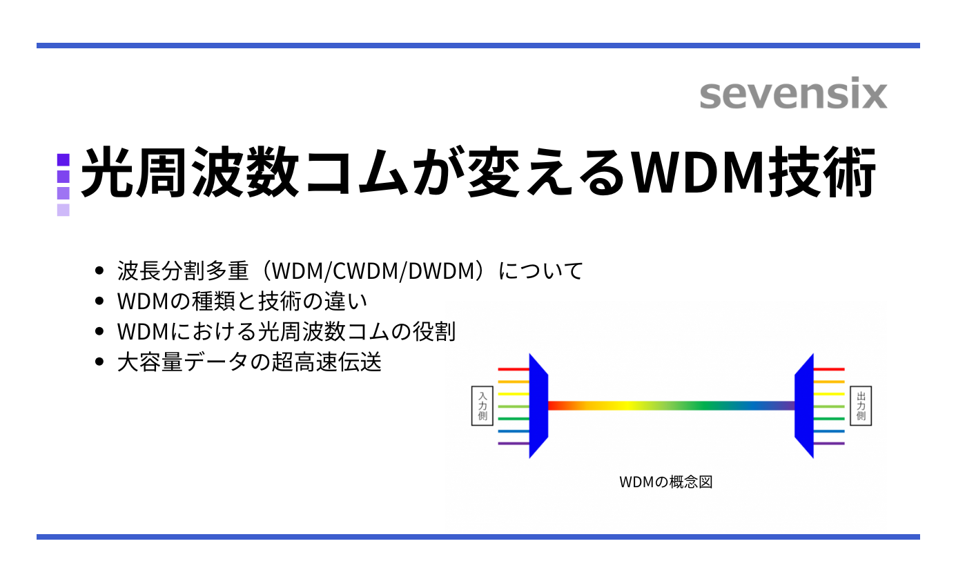 光周波数コムが変えるWDM技術：高速・大容量通信の最前線