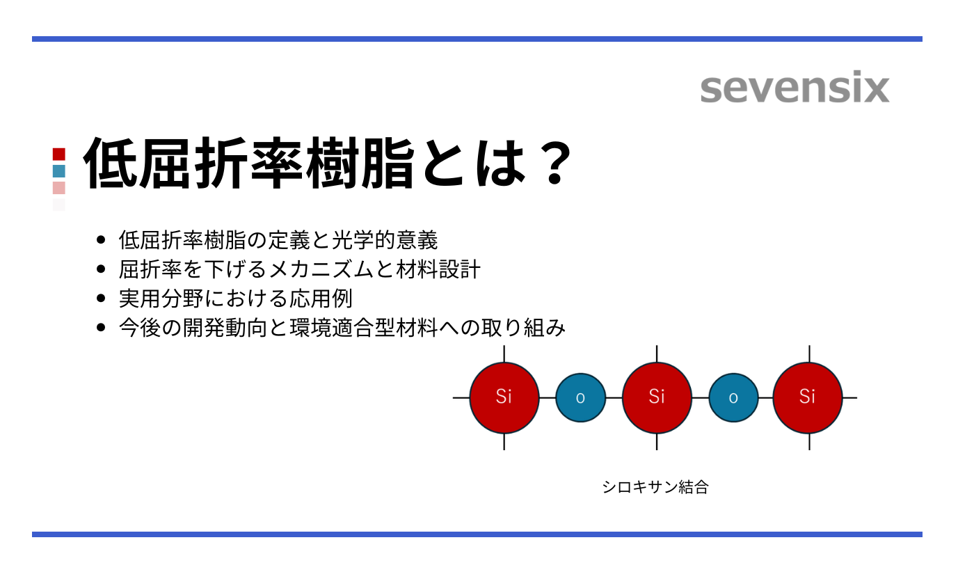 低屈折率樹脂とは？―光学デバイスを支える透明材料のしくみと応用