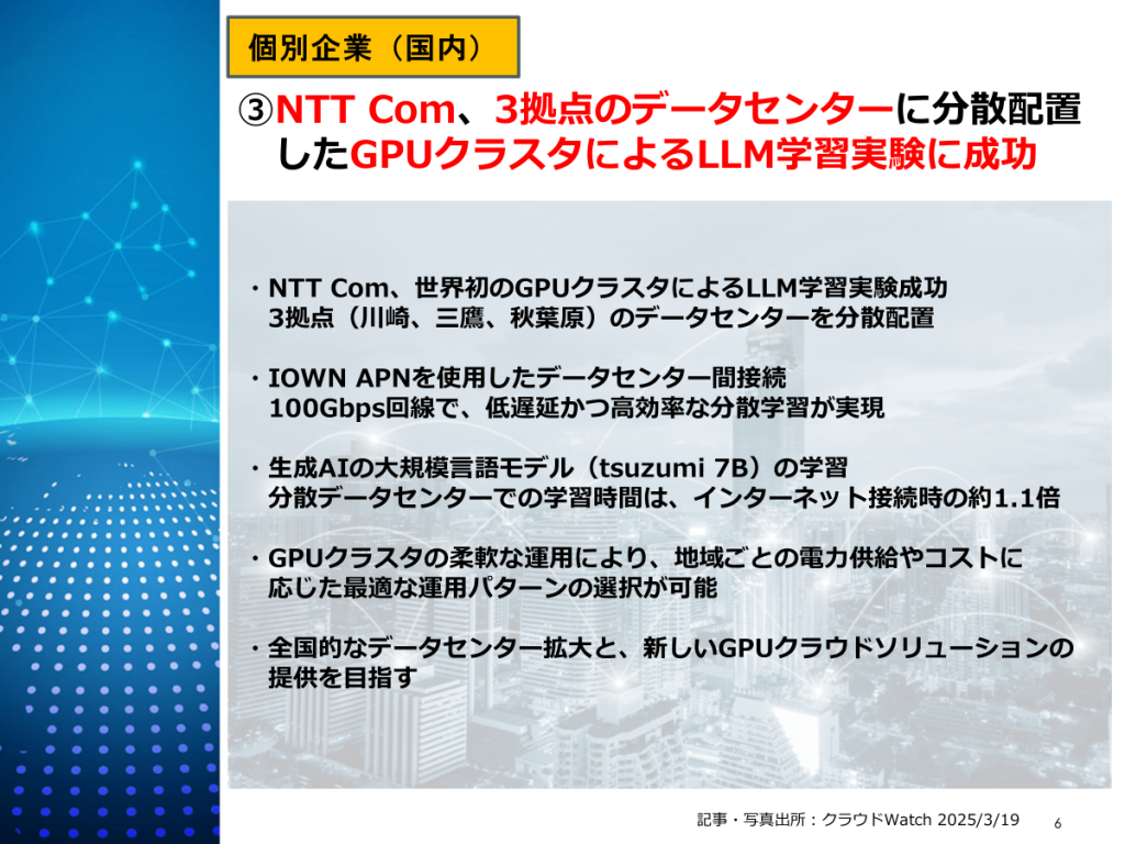 NTT ComのGPUクラスタ実証