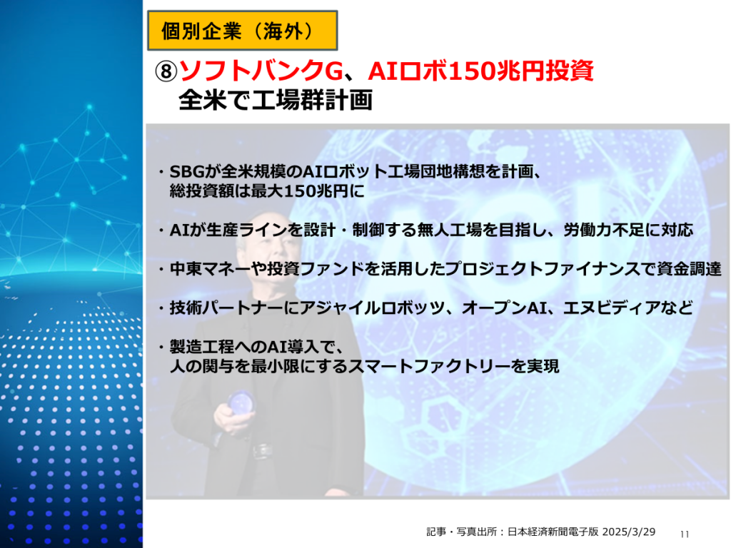 ソフトバンク 全米でAIロボット投資