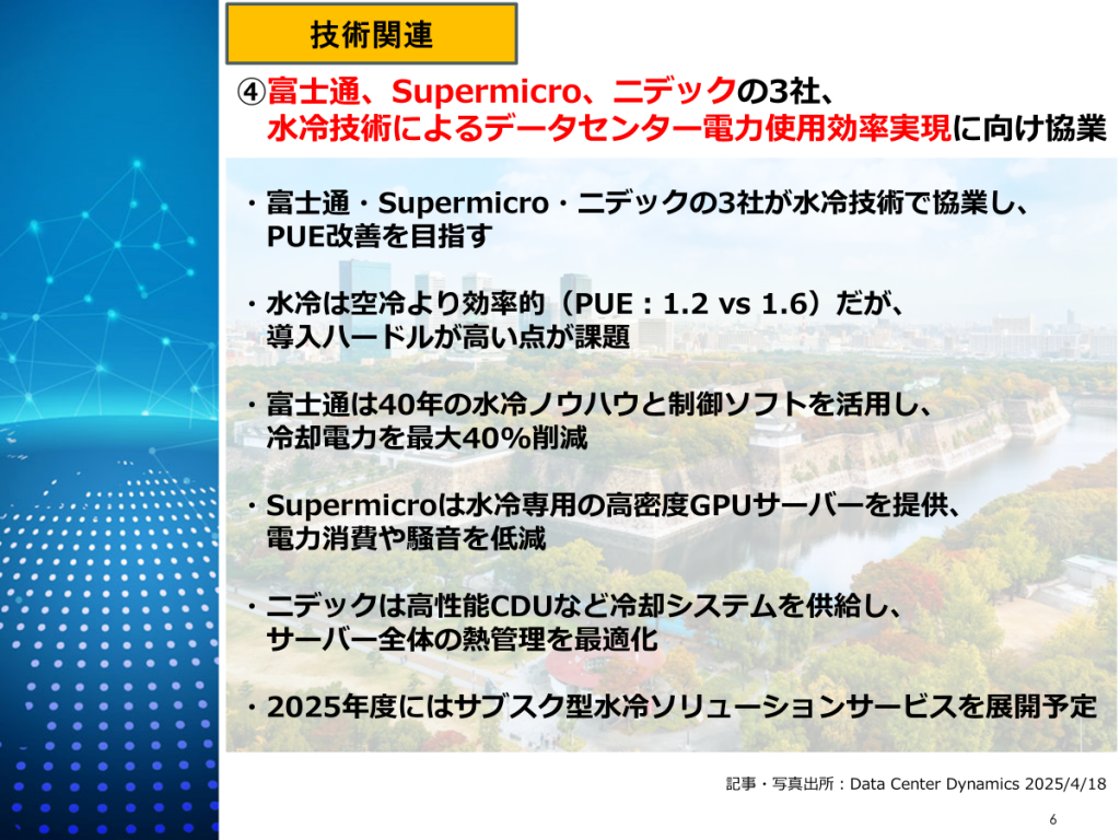 富士通×Supermicro×ニデックの水冷DC技術