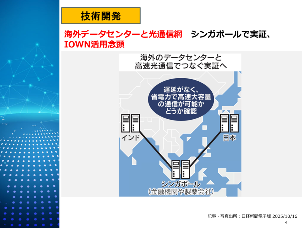 次世代通信IOWN：海外データセンター接続実証