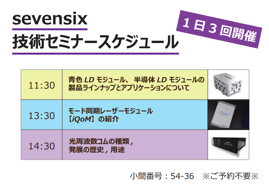 Photonix技術セミナーのお知らせ：12/7～12/9